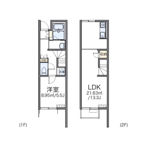 1LDK Apartment in Nibukatamachi - Hachioji-shi Floorplan
