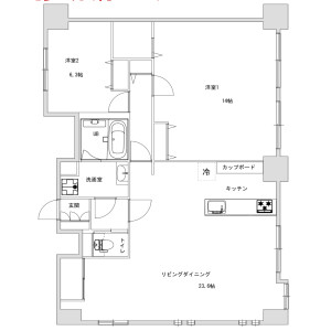 2LDK Mansion in Kabukicho - Shinjuku-ku Floorplan