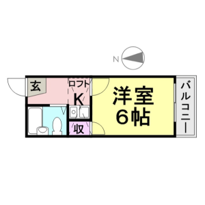 1K Mansion in Nishitachibanacho - Amagasaki-shi Floorplan