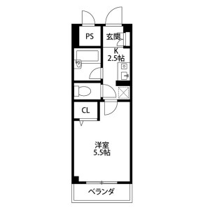 1K Mansion in Sakaecho - Atsugi-shi Floorplan