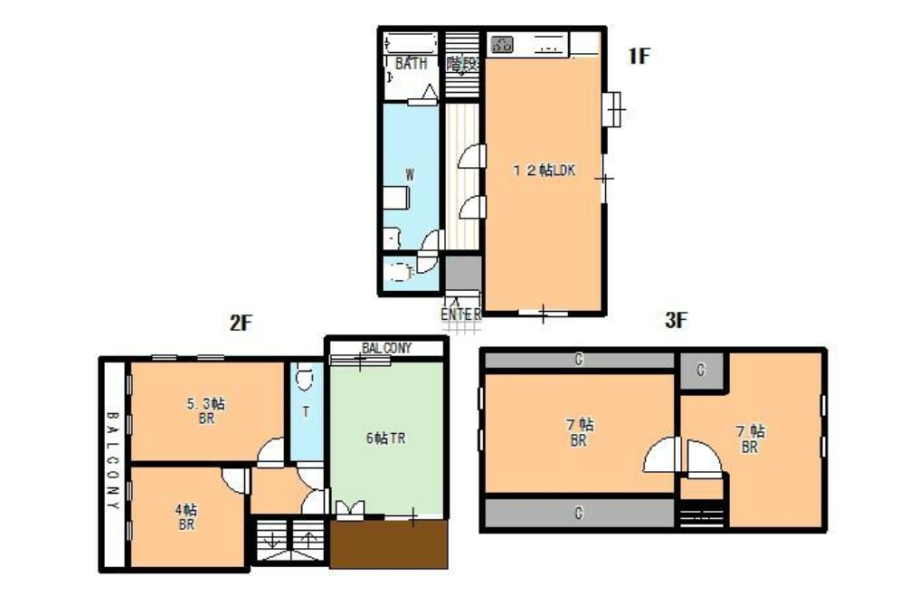 5LDK Apartment to Rent in Yokosuka-shi Floorplan