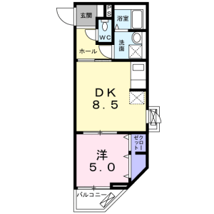 1DK Mansion in Yaguchi - Ota-ku Floorplan