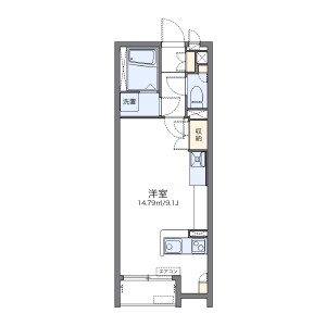 1R Apartment in Tokubo - Kurashiki-shi Floorplan