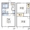 2DK Apartment to Rent in Kashiwara-shi Floorplan