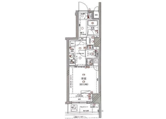 1K Apartment to Buy in Minato-ku Floorplan