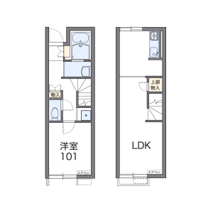 1LDK Apartment in Niibori - Kumagaya-shi Floorplan