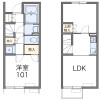 1LDK Apartment to Rent in Miyazaki-shi Floorplan