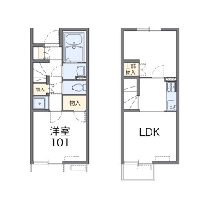1LDK Apartment in Gendocho - Miyazaki-shi Floorplan