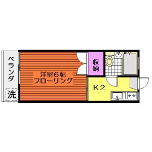 1K Apartment in Nogata - Nakano-ku Floorplan