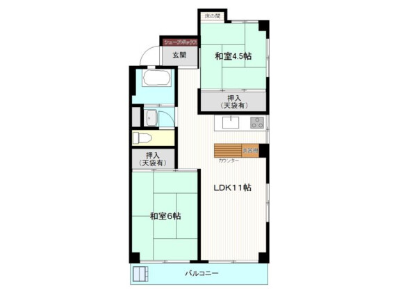 2LDK Apartment to Rent in Toshima-ku Floorplan