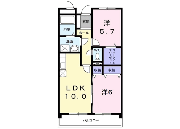 2LDK Apartment to Rent in Tama-shi Floorplan