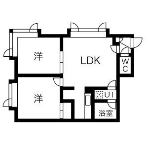 2LDK Apartment in Akebono 5-jo - Sapporo-shi Teine-ku Floorplan
