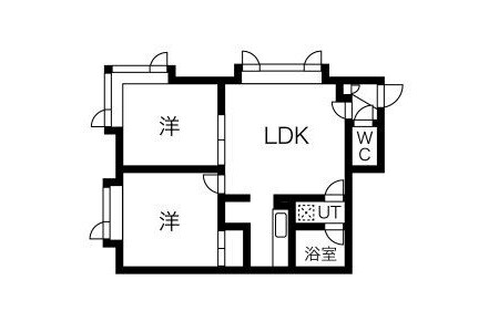 2LDK Apartment to Rent in Sapporo-shi Teine-ku Floorplan