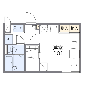 1K Apartment in Makuharicho - Chiba-shi Hanamigawa-ku Floorplan