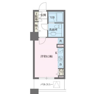 1R Mansion in Kinkocho - Yokohama-shi Kanagawa-ku Floorplan