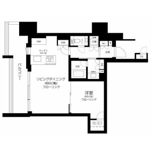 1LDK 맨션 in Toranomon - Minato-ku Floorplan