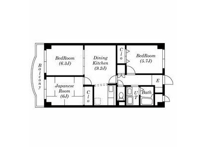3LDK Apartment to Rent in Edogawa-ku Floorplan