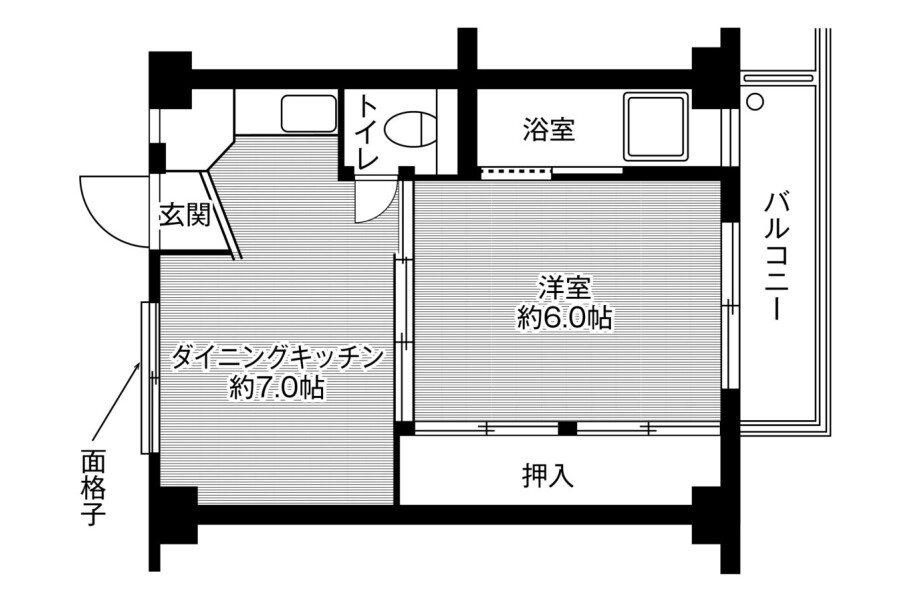 1DK Apartment to Rent in Hamamatsu-shi Naka-ku Floorplan