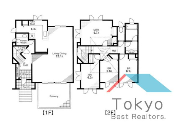 4LDK Town house to Rent in Suginami-ku Floorplan