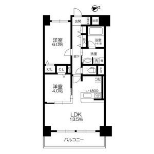 2LDK Mansion in Nippombashihigashi - Osaka-shi Naniwa-ku Floorplan