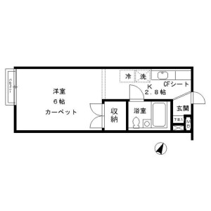 1K Apartment in Kamimeguro - Meguro-ku Floorplan