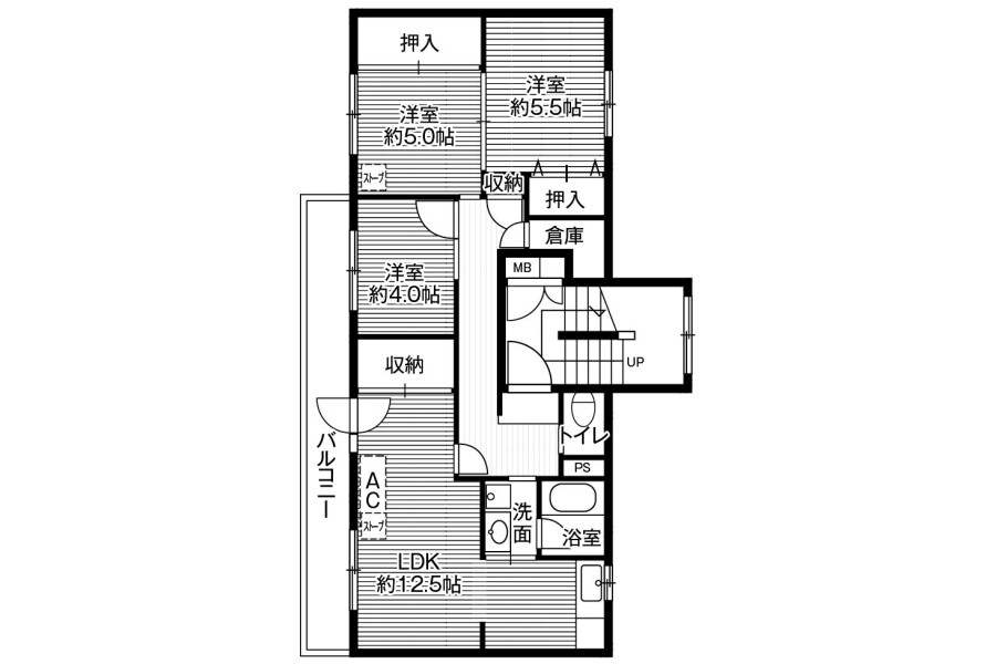 3LDK Apartment to Rent in Kushiro-shi Floorplan