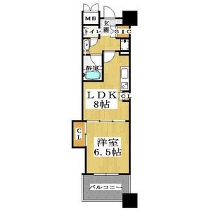 1LDK Mansion in Shimanochi - Osaka-shi Chuo-ku Floorplan