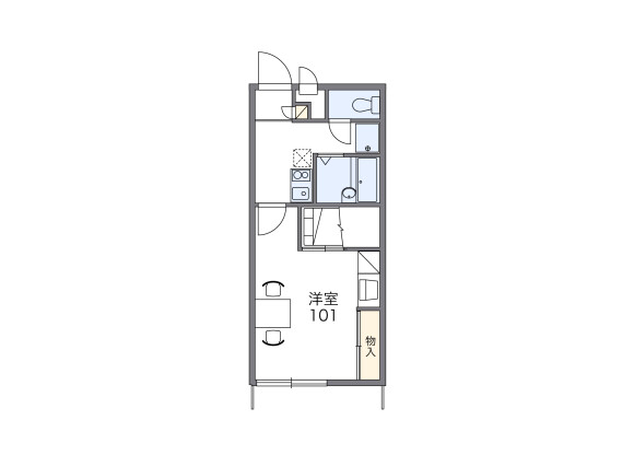 1K Apartment to Rent in Shimotsuga-gun Mibu-machi Floorplan