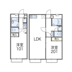 横滨市荣区小菅ケ谷-1K公寓 房屋布局