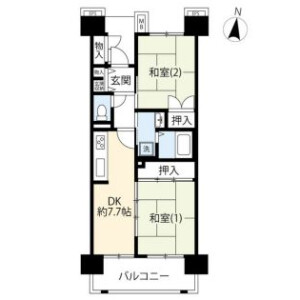 2DK Mansion in Aoto - Katsushika-ku Floorplan