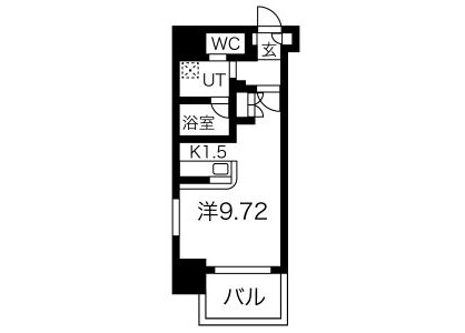 1R Apartment to Rent in Nagoya-shi Naka-ku Floorplan