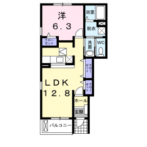 1LDK Apartment in Namikicho - Hadano-shi Floorplan