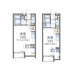 1R Apartment in Takeishicho - Chiba-shi Hanamigawa-ku Floorplan