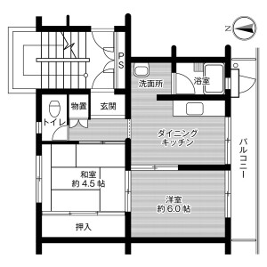 2DK Mansion in Masago - Chiba-shi Mihama-ku Floorplan