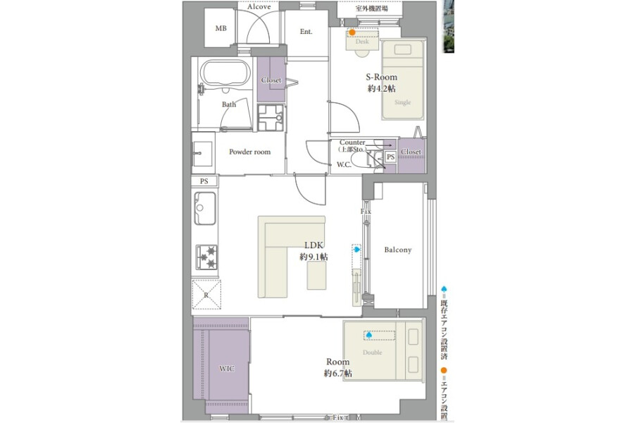 1SLDK Apartment to Buy in Osaka-shi Tennoji-ku Floorplan