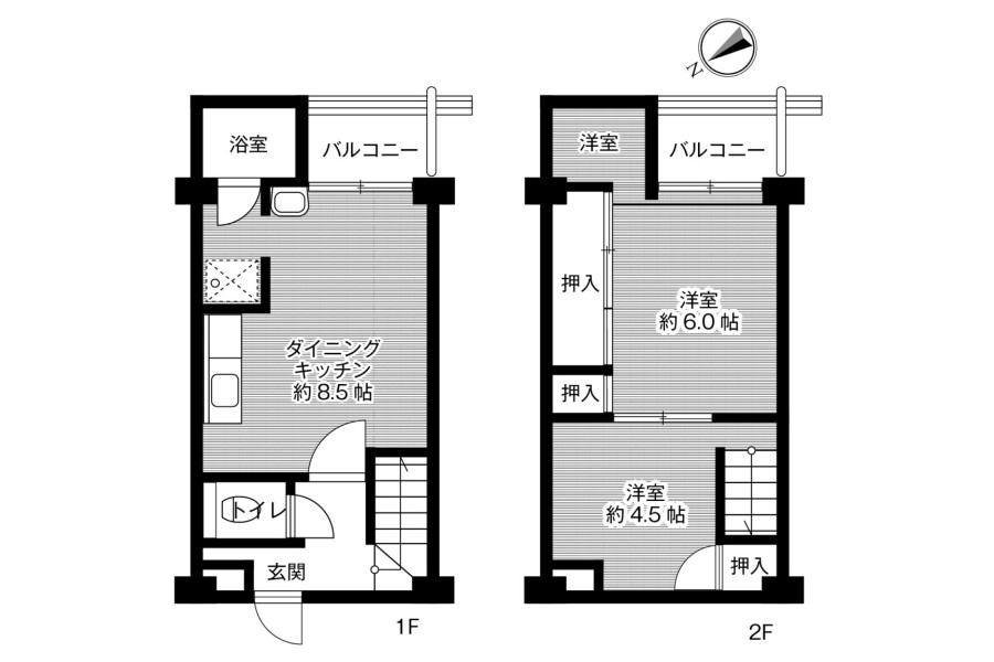 2LDK Apartment to Rent in Kawachinagano-shi Floorplan