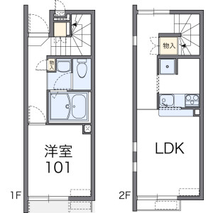 1LDK Apartment in Nakanara - Kumagaya-shi Floorplan