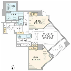 2LDK {building type} in Shirokane - Minato-ku Floorplan