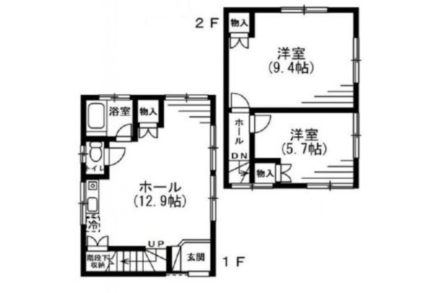 2LDK House to Rent in Meguro-ku Floorplan
