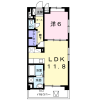 1LDK Apartment to Rent in Nanjo-shi Floorplan