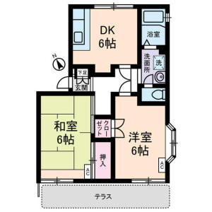 2DK Apartment in Takaidohigashi - Suginami-ku Floorplan