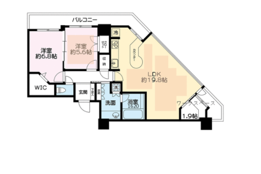 2LDK Apartment to Buy in Yokohama-shi Naka-ku Floorplan