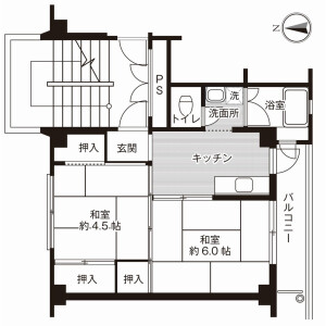 2K Mansion in Nishiumimachi - Nagasaki-shi Floorplan