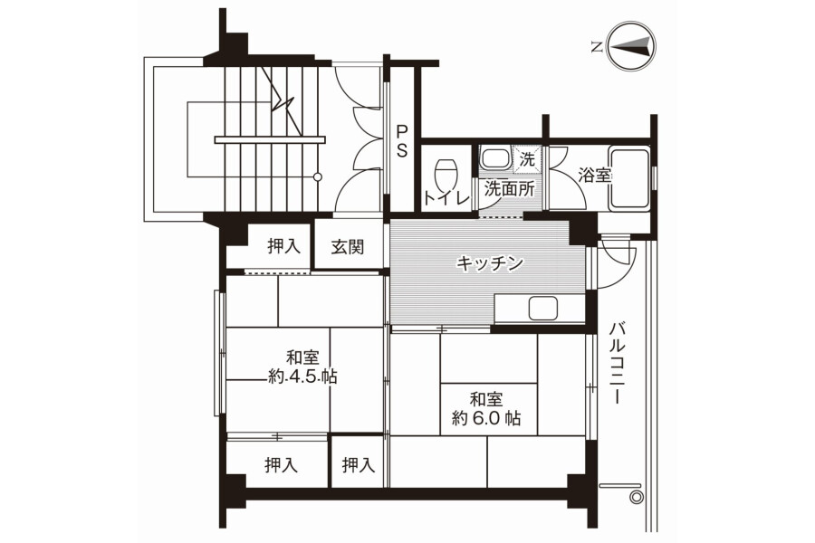 2K Apartment to Rent in Fukushima-shi Floorplan