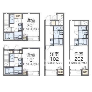 1K Apartment in Gakuen higashicho - Kodaira-shi Floorplan