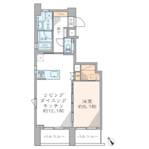 1LDK {building type} in Shibuya - Shibuya-ku Floorplan