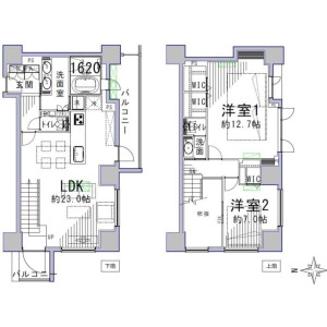2LDK {building type} in Azabujuban - Minato-ku Floorplan