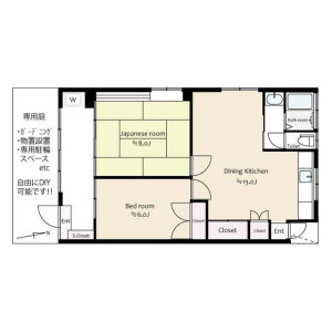 2LDK Mansion in Higashiogu - Arakawa-ku Floorplan