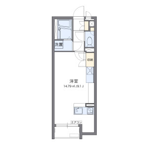1K Apartment in Kurosuna - Chiba-shi Inage-ku Floorplan