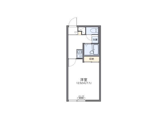 1K Apartment to Rent in Kushiro-shi Floorplan